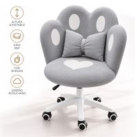Silla de Oficina Giratoria Ergonómica Acolchada con Cojín y Altura Ajustable Plomo GN1