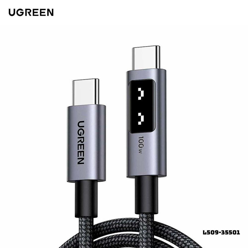 CABLE UGREEN 100W 1 M CARGA RAPIDA LED NEGRO