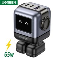 CARGADOR UGREEN 65W ROBOT NEGRO
