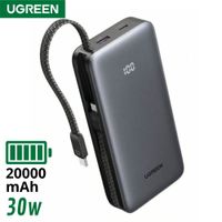 Power Bank UGREEN 30W 20000 mAh Cable Integrado PB528