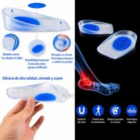 Plantillas Taloneras De Silicona Azul Con Gel Para Talón Absorción De Impactos 2 Unidades