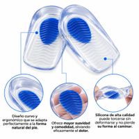 Plantillas Taloneras De Silicona Azul Con Gel Para Talón Absorción De Impactos 2 Unidades