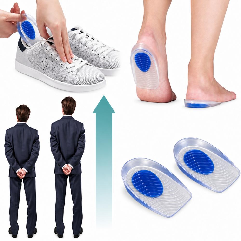 Plantillas Taloneras De Silicona Azul Con Gel Para Talón Absorción De Impactos 2 Unidades