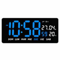 Reloj Digital LED Grande de Pared y Mesa 36x16 cm con Calendario y Temperatura