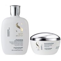 Shampoo Iluminador Sin Sal 250ml + Mascarilla Alfaparf Diamond
