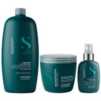 Shampoo Sin Sal 1000ml + Mascarilla + Spray Alfaparf Reconstruction