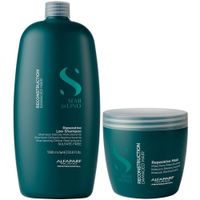 Shampoo Reparador Sin Sal 1000ml + Mascarilla Alfaparf Reconstruction