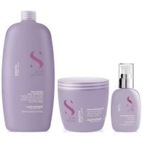 Shampoo Anti Frizz Sin Sal 1000ml + Mascarilla + Crema Alfaparf Smooth