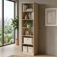 Estante Librero Abierto Camilo 6 Espacios Duna Alto 208 cm RyR MUEBLES