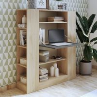 Estante con Escritorio Plegable Jhon Duna y Negro RyR MUEBLES