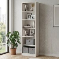 Estante Librero Abierto Camilo 6 Espacios Blanco Alto 208 cm RyR MUEBLES