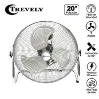 Ventilador Industrial de Piso Trevely VT-208 20 Pulgadas 135W 3 Velocidades