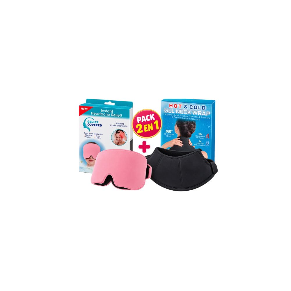 Pack 2 en 1 Gorro de Gel MAS Cuellera Cervical Frío Calor