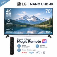 Televisor LG 70 NANO 4K UHD AI Smart TV 70NU850BPSD 2026