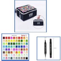 Set De 168 Plumones Marcadores Doble Punta Con Estuche Pz1