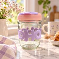 Vaso HoHo- Vaso de Vidrio con Tapa y Sorbete 400ml