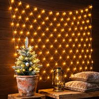 Malla Led Decorativa 3x3m 360 Luces Cálidas Musicales 220v