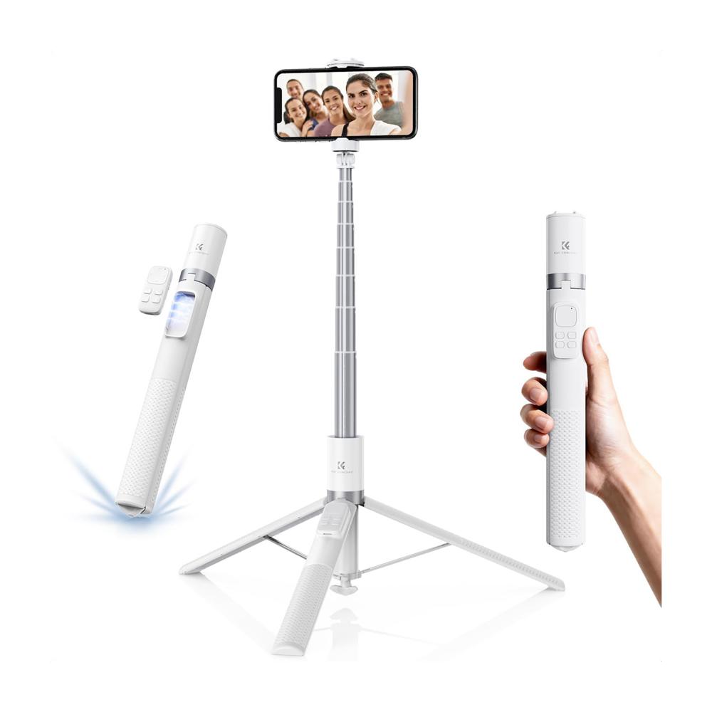 Trípode Selfie Stick 360 con Control Bluetooth Blanco KF Concept KF15.0001v1