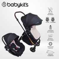 Coche Cuna Vox TS Gold con Portabebé y base de auto Rosado