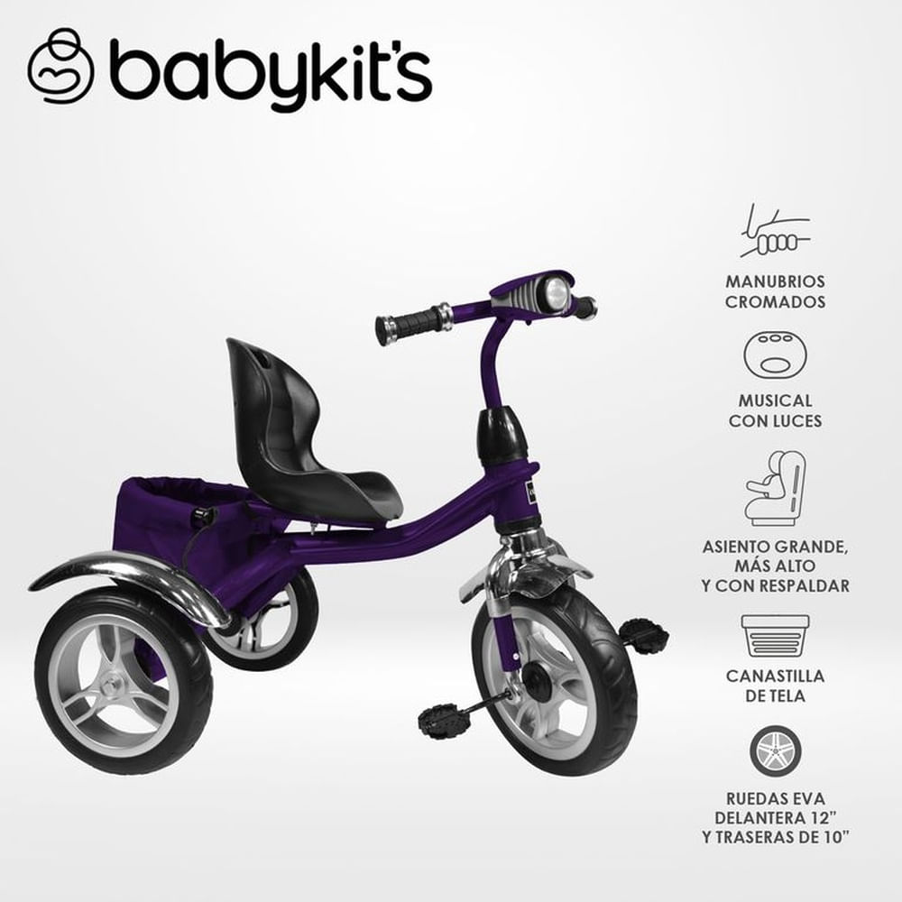 Triciclo Super Morado Baby Kits
