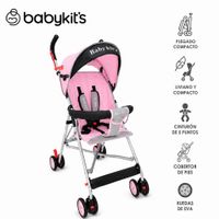 Coche Bastón Baby Kits Kanso Plegable Rosado