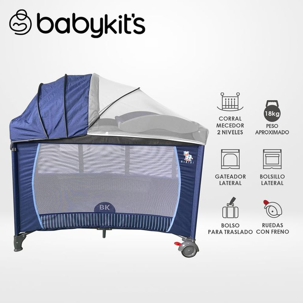 Cuna Corral Roma Baby Kits Azul
