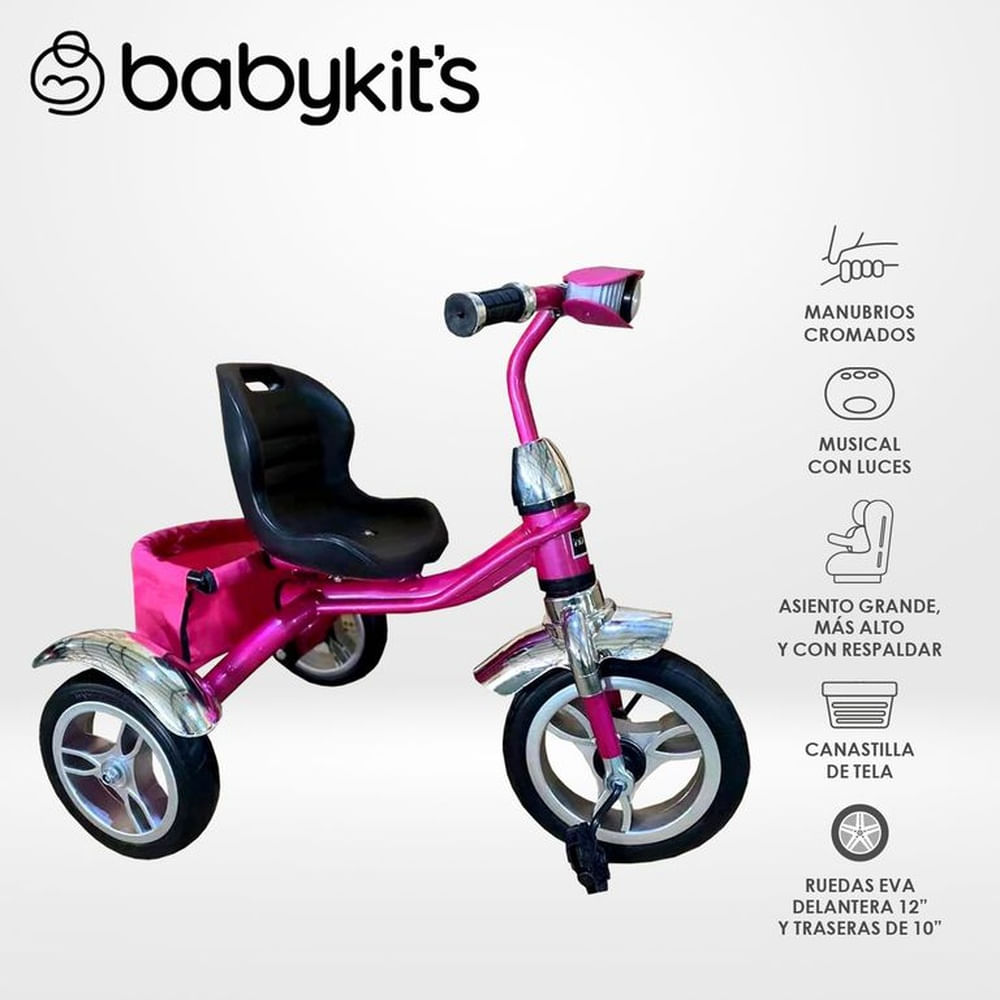 Triciclo Super Rosado Baby Kits