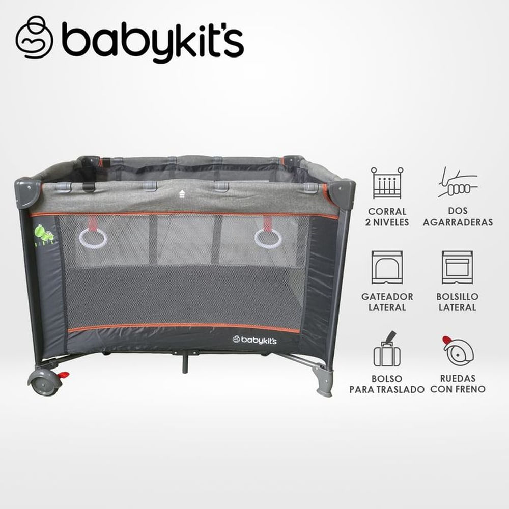 Cuna Corral Relax Baby Kits Gris
