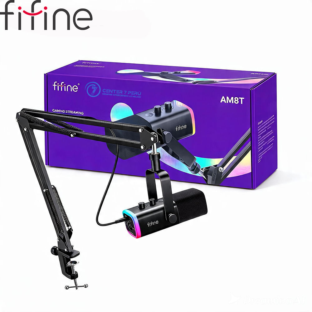 Micrófono Fifine AM8T Black con Brazo
