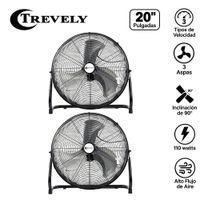 Pack 02 Ventiladores Industrial de Piso Trevely VT-20 20 135 Watts 3 Velocidades Negro