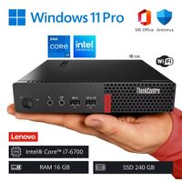 Computadora PC Lenovo Mini Intel Core i7-6700 16GB RAM 240GB SSD WiFi - Refurbished