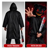 Disfraz Halloween Completo con Máscara de Oso Led y Accesorio Talla L Halloween Fiesta Cosplay