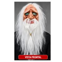 Máscara de Anciano con Cabello Blanco para Halloween Fiesta Cosplay
