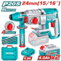 ROTOMARTILLO SDS 24MM 20V 2.4J 0-4900BPM BRUSHLESS 2X4.0AH 4FUNC ACC INDUSTRIAL
