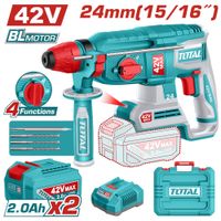 ROTOMARTILLO SDS 42V 24MM 2.4J 0-4900BPM BRUSHLESS 2X2.0AH ACC MALETIN INDUSTRIAL