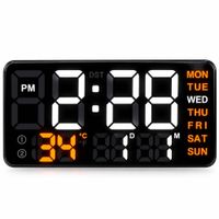 Reloj Digital LED de Mesa y Pared 21.5x11 cm con Temperatura - Calendario y Alarma