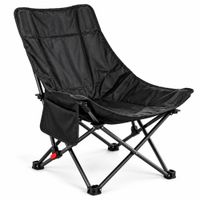 Silla Plegable para Camping Portátil Oxford 600D con Bolsa de Transporte Negro