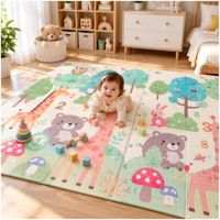 Piso Tapete Infantil Acolchado Antideslizante 200x180cm Bebés y Niños Diseño Aleatorio