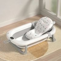 Bañera Plegable con Termometro  Cojin Clásico - Plomo