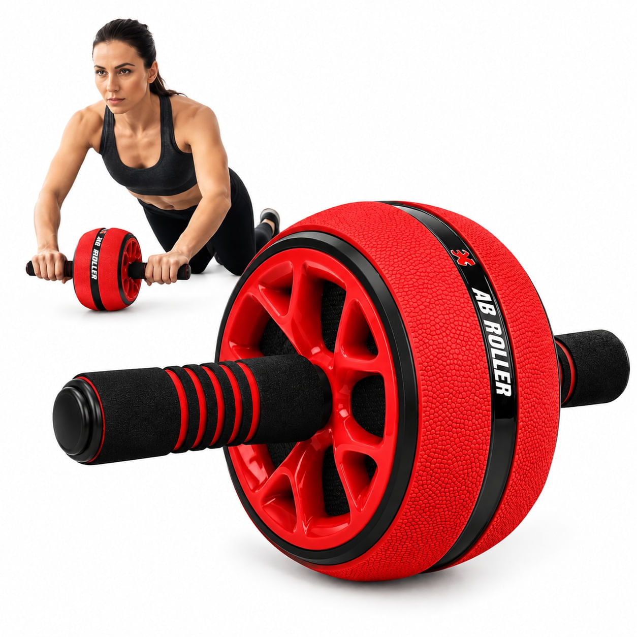 Rueda Abdominales Abs Wheel Antideslizante No Ruidos Rojo