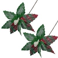 Set de 2 Flores Tipo Cardinal Verde Ajedrez FN166 FLORIPASTORE