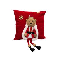 Cojin Navideño Con Figura De Oso De 42Cm Fn572 Floripastore
