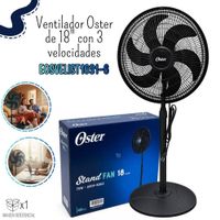 Ventilador Oster De Pedestal 18 Color Negro EOSVELIST1631-6H