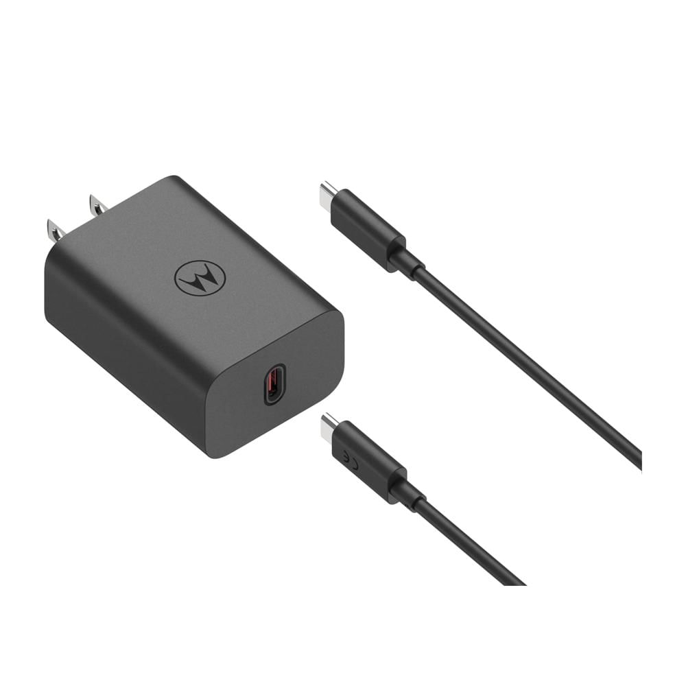 CARGADOR DE PARED MOTOROLA TURBO POWER 50W GaN 1 PUERTO USB-C COLOR NEGRO