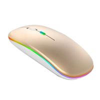 Mouse Inalámbrico RGBM-02 Bluetooth 2.4G RGB 1200DPI Dorado