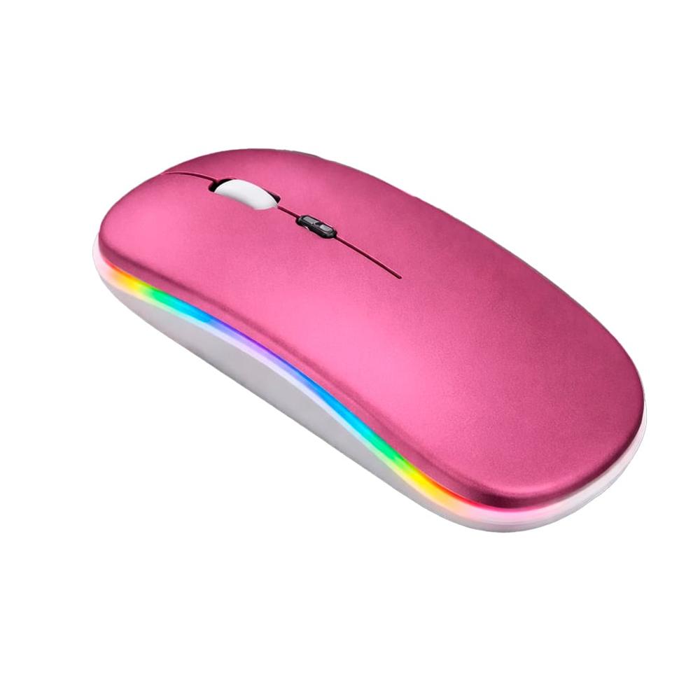 Mouse Inalámbrico RGBM-02 Bluetooth 2.4G RGB 1200DPI Rosado