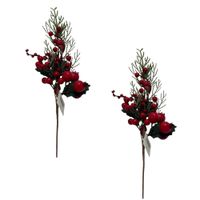Set de 2 Picks Navideños de Moras Y Hojas de 38cm FN130 FLORIPASTORE