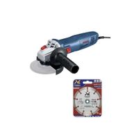 ESMERIL ANGULAR 4½ 710W GWS700 - BOSCH + DISCO DIAMANTADO SEGMENTADO CORTE CONCRETO 4.5 - KAPPO