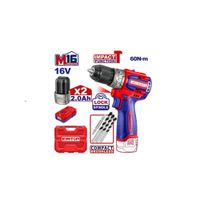 TALADRO PERCUTOR BRUSHLESS CHUCK METÁLICO 16V 60NM  2 AH (x2)  ECIDL16682 - EMTOP