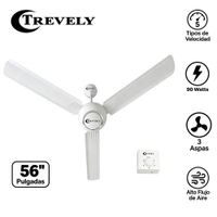 Pack 03 Ventiladores de Techo Trevely VT 5680 56 Pulg
